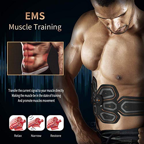 BLUE LOVE ABS Stimulator Muscle Toner Abdominal Toning Belt Workouts Portable EMS Training Home Office Fitness Equipment for Abdomen/Arm/Leg Training(USB Charging) - Thumbnail 4