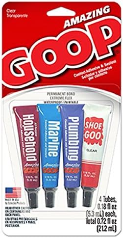Amazing Goop Glues Sample Variety Pack of 4 Mini Tubes -Marine, Plumbing, Shoe