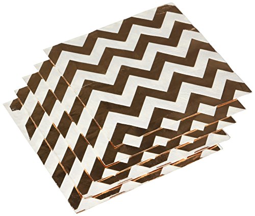 Amscan Rose Gold Chevron Luncheon Napkins | Pack of 16 | Party Supply