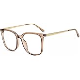 Firmoo Oversized Blue Light Blocking Glasses for Women/Men, Large Square Frame Computer Glasses for Screens