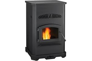 PelPro PP150 Pellet Stove for Home Heating - 150 lb Hopper, 49,200 BTU Heats up to 2,500 Sq. Ft., Easy-Dial Temp Control, Built-in Thermostat with Auto-Ignition, Powerful & Quiet 265CFM Blower