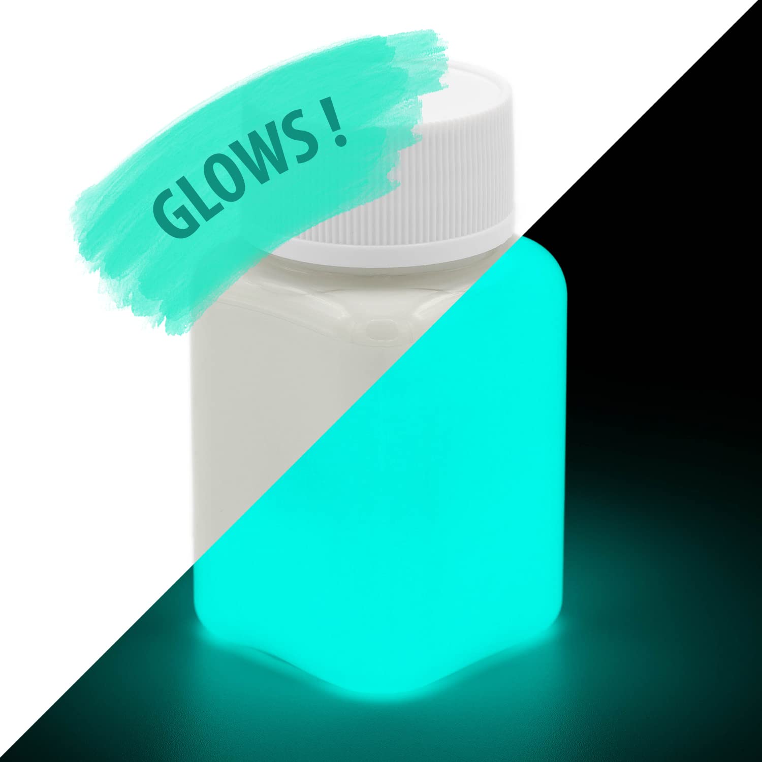 Lumentics Glow in the Dark Paint 100ml BlueGreen - Professional Glow Paint, Self-Luminous, Night Luminous, Neon UV Blacklight Color