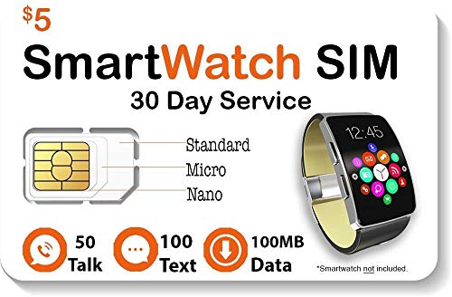 $5 Smart Watch SIM Card for 2G 3G 4G LTE GSM Smartwatches and Wearables - 30 Day Service - //coolthings.us