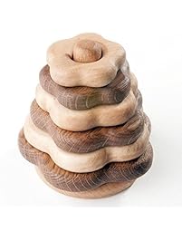 Floral pyramid Wooden Stacking Toy Natural Wood Toy