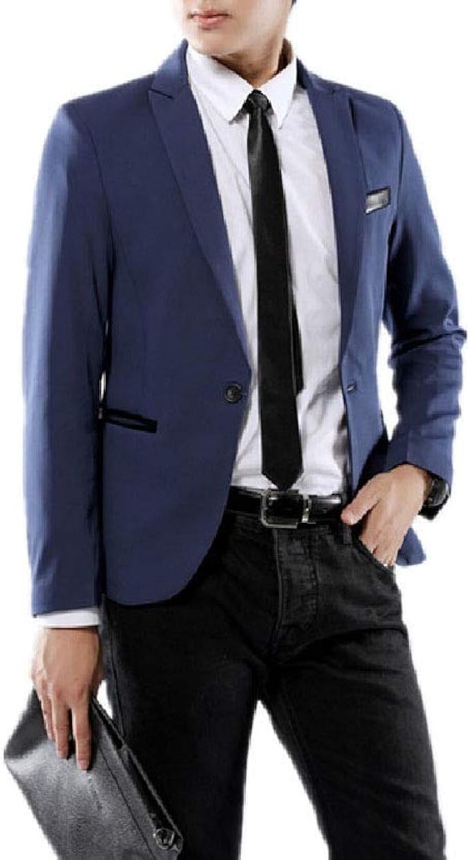 Amazon Co Jp Cheelot メンズカジュアルレジャーテーラードフィットブリティッシュスタイルスーツブレザージャケット Navy Blue 2xl 服 ファッション小物