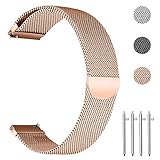 20mm Milanese Loop Watch Straps for Samsung Galaxy Watch 42mm Bands Adjustable Stainless Steel Quick Replacement Strap Wrist Bands for Samsung Galaxy Watch Active/Gear S2 Classic Smartwatch(Rose Gold)