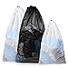 BAGAIL Set of 3 Sturdy Fine Mesh Laundry Bag - 2 Extra Large&1 Large with Drawstring Closure for College, Dorm and Apartment Dwellers(3 Set Fine Mesh)