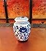 Decorative Blue and White Lotus Pattern Porcelain Storage Container or Display Unit.Large