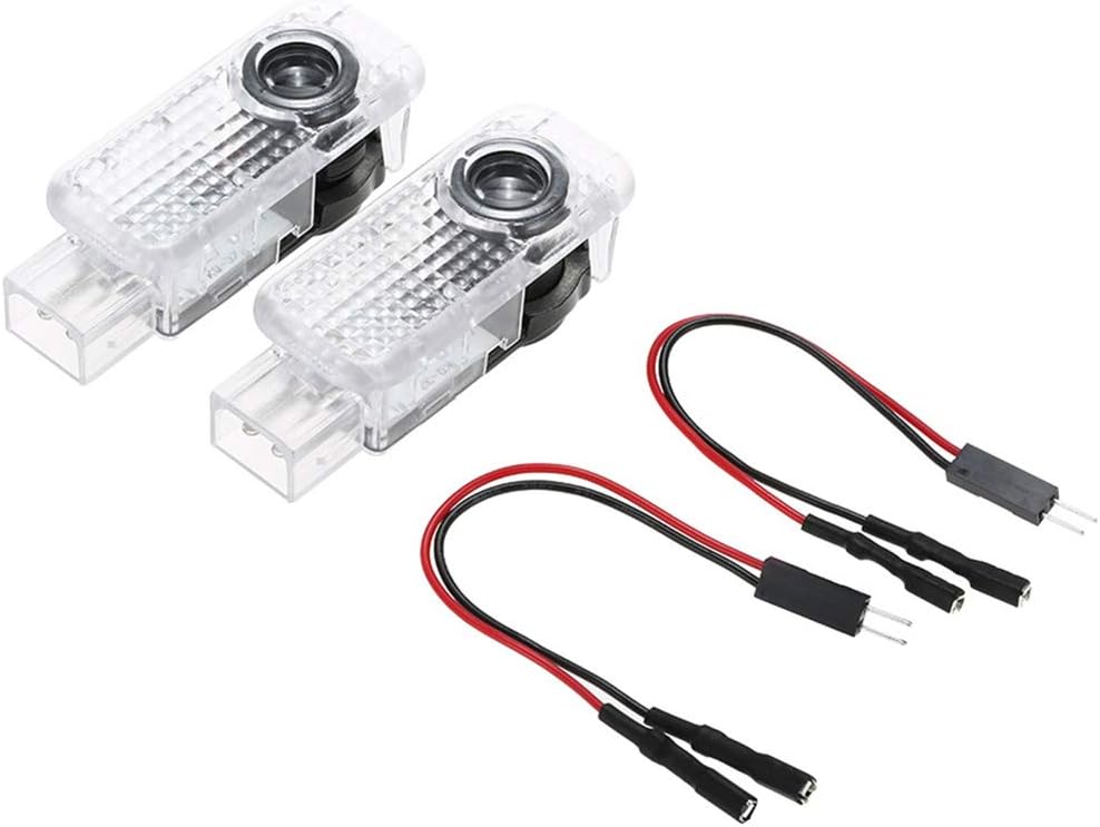 2X For Audi A3 A4 B8 B6 B7 A5 A6 C6 C5 C7 A7 A8 B5 Q3 Q7 TT R8 2017 2018 2019 Accessories Car Door Bright LED Lighting Entry Logo Projector Ghost Shadow Welcome Light Emblem Courtesy Step (2 Pack)