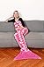 Kanguru Mermaid Tail Blanket for Adult, Super Soft Living Room Sleeping Blankets for All Seasons, Fun Gift for Women, Pink