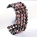 Justinstones Natural Matrix Rhodonite Gemstone 8mm Round Beads Stretch Bracelet 7 Inch Unisex
