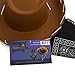 Funny Party Hats Cowboy Hat - Western Hat with Paisley Bandanna - Dress Up Clothes (Brown Felt Cowboy Hat with Black Paisley Bandana)