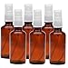 Kaith 2 Oz Glass Spray Bottle with Recipes Guide.Set of 6 Cobalt Amber Fine Mist Atomizer. Empty Containers for Misting Aromatherapy, Essential Oils, Cleaning, Room Sprays. (Amber)