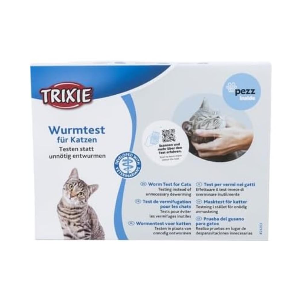 TRIXIE practical worm test for cats, for home use, 19.5 × 15 × 2 cm. - 24203