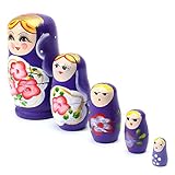 Matushka - SODIAL(R) 5x Matroshka Babuschka Matryoshka Matushka Matyoshka Russian Wooden Doll Color: Purple