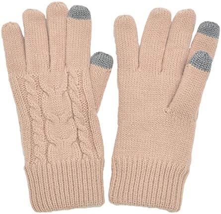 Amazon Kiitos 手袋 レディース スマホ対応 ケーブル編み ニット 裏フリース かわいい おしゃれ 五本指 Pink 手袋 通販