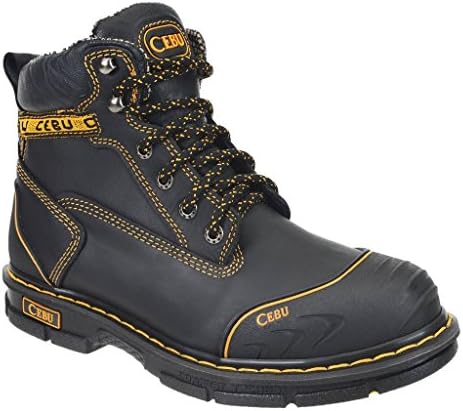 CEBU Men's Borceshark 6” Work Boot - Black 9 US