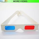 LRMYS 3D Paper Glasses Red Cyan Anaglyph White Frame 10 Pairs view 9