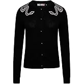 Ro Rox Snake Cardigan Gothic Serpent Embroidery Knitted Long Sleeve
