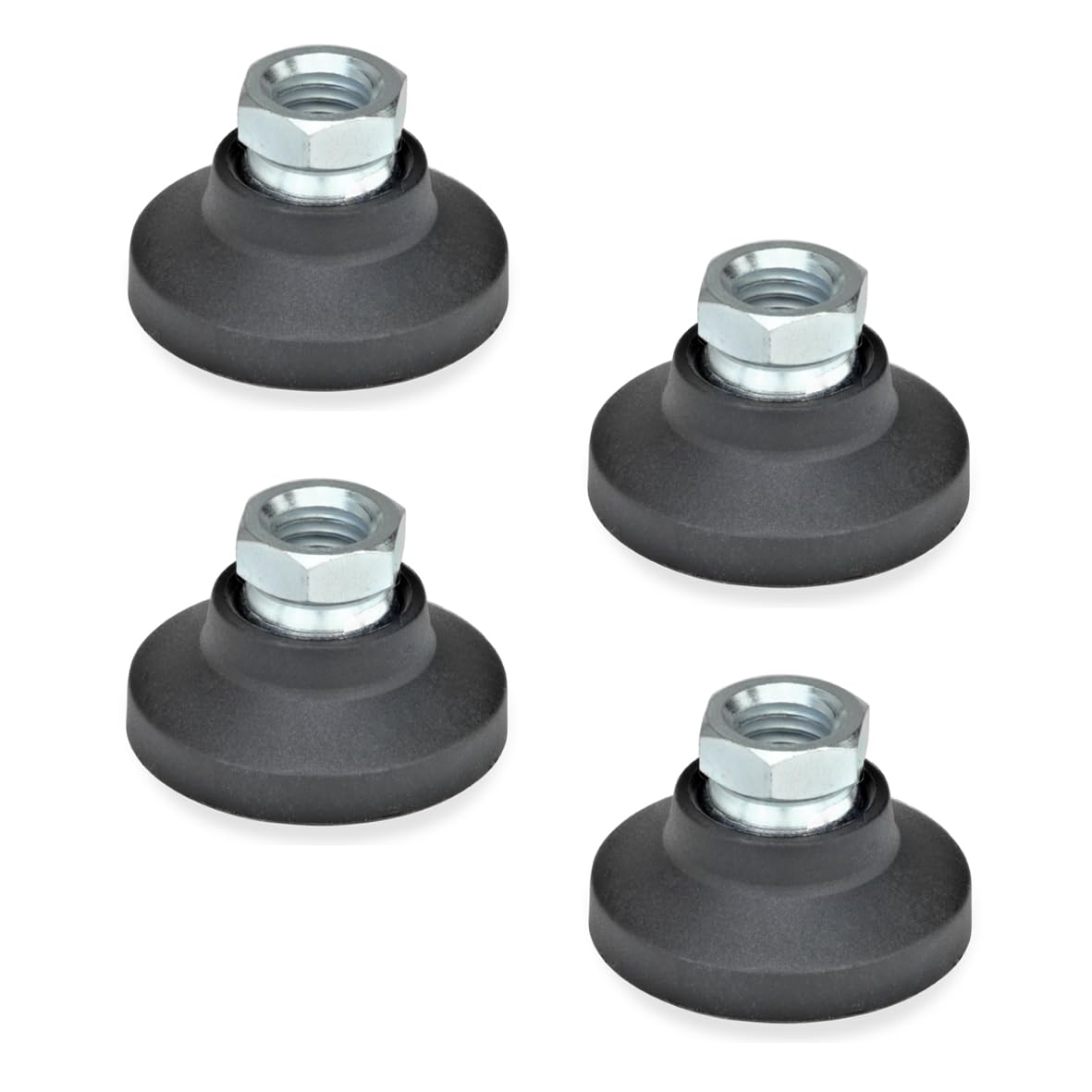 Ganter Standard Elements GN M8 343.3 – 32 – A – Swivel Feet with Threaded Bushing, Black (Pack of 4)