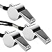 Golvery Metal Referee, Coach Whistle, Stainless Steel, Crisp Sound Whistle with Lanyard for School Sports, Soccer, Football, Basketball and Lifeguard Protection