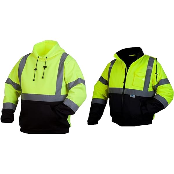 High Visibility Cold Weather Coat Pyramex Hi-Vis Lime Sweatshirt