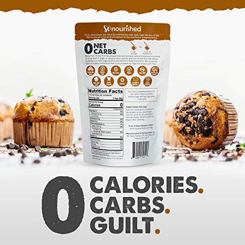 GOLD - Brown Sugar Alternative (2.5 lb / 40 oz) Substitute 1:1 Sugar Replacement - Monk Fruit Erythritol Sweetener for Low Carb Dieters and Diabetics - No Calorie Sweetener, Non-GMO