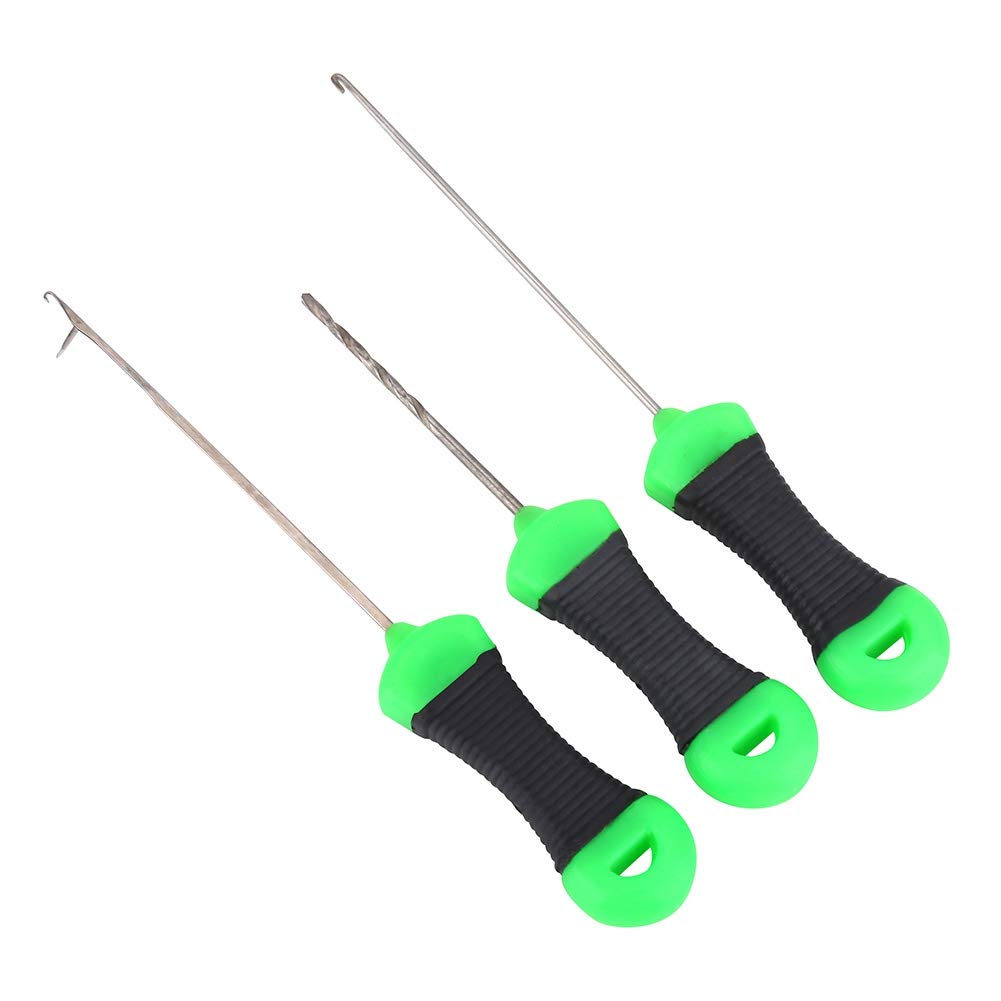 VGEBY 3Pcs Bait Needle, Portable Carp Fishing Splicing Needle Baiting Hook Drill Rig Tools for Fishing Lovers