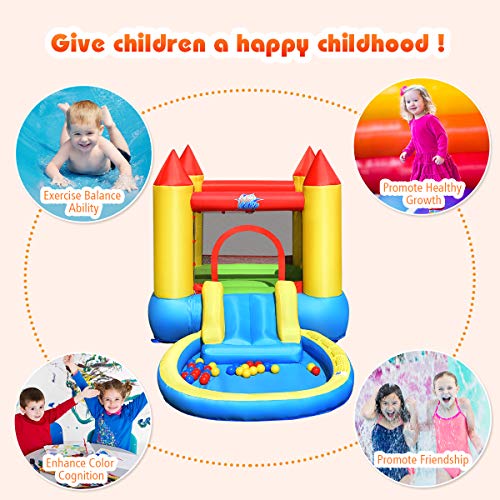 HONEY JOY Inflatable Water Slide, Toddler Water Bounce House Bouncy