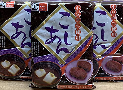 Sweetened Red Bean (AZUKI Bean) Paste 14.11oz Pack of 3 By KC Commerce (Fine Red Bean Paste Pack of 3)