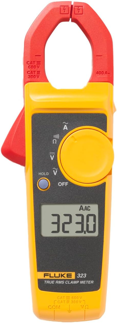 Fluke 323 Clamp Meter True RMS AC/DC Voltage 600V Continuity Jaw 30mm