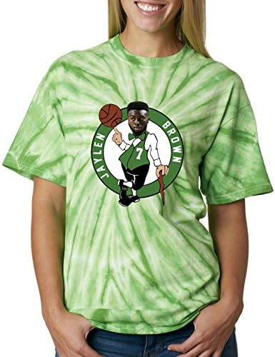 Silo Shirts TIE DIE GREEN Jaylen Brown Boston "Logo" T-Shirt ADULT