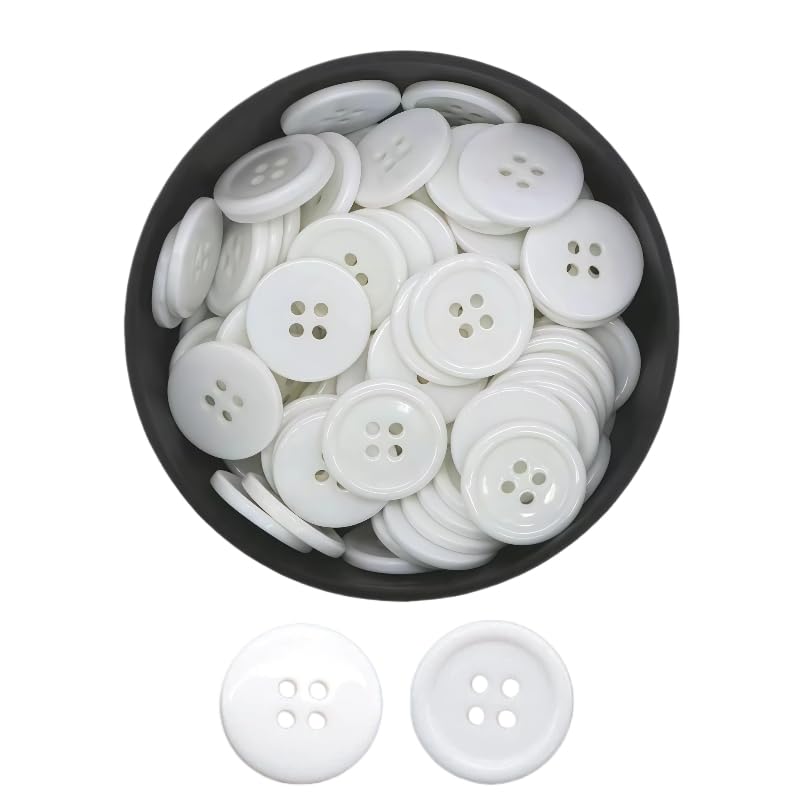 300PCS Round White Button,Resin Buttons 10MM,Craft Buttons,4 Holes Sewing Buttons for Sewing,DIY Crafting