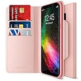 Galaxy S8 Wallet Case, Maxboost [Folio Style w/ Hand Strap] Premium Samsung Galaxy S8 (2017) Card Case STAND Feature [Rose Gold] PU Leather Flip Cover with Card Slot + Side Pocket Magnetic