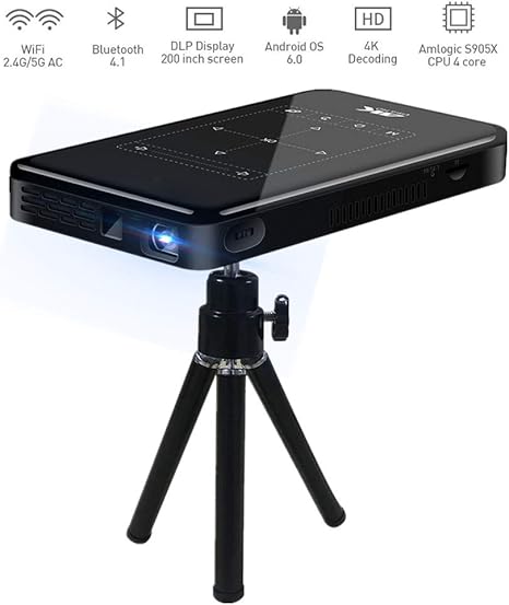 Garsent Mini DLP proyector, 3D 4K HD 1080P portátil Inteligente ...