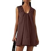 TITOMD Women's Babydoll Tank Mini Dress Summer Sleeveless Scoop Neck Sundress Vacation Beach Flowy Dresses with Pockets