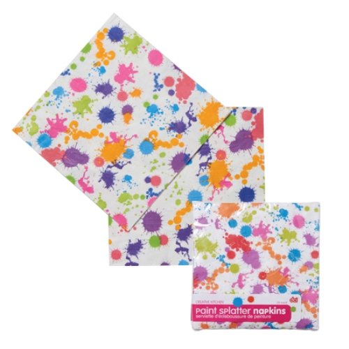DCI Creative Kitchen Paint Splatter Dinner Size Napkins