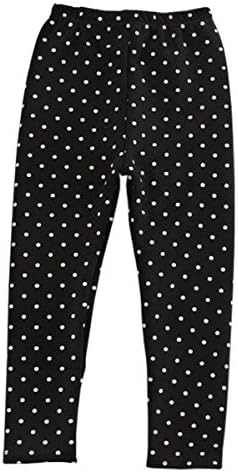YLTkids Baby Girls Kids Winter Fleece Lined Leggings Pants Floral Trousers-1-black-140