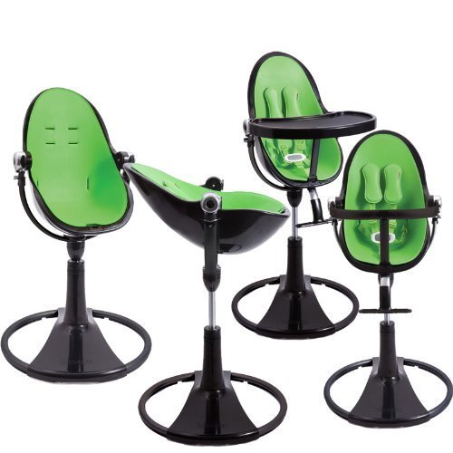 Bloom Fresco Chrome Contemporary High Chair Noir/Gala Green by Bloom