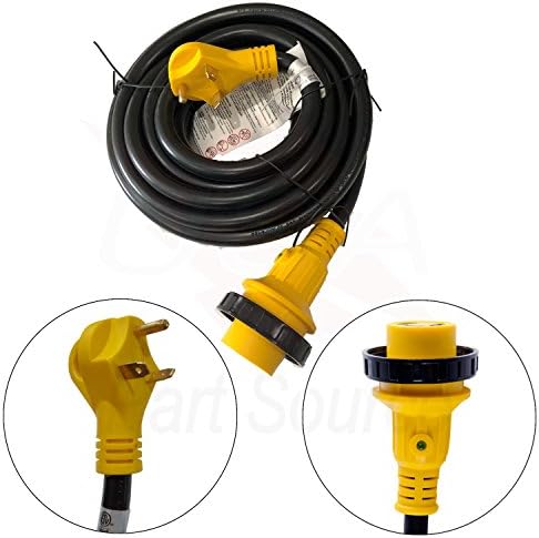 50 Foot RV Power Cord 50 ft 30 amp Detachable Cable w/LED Twist Lock Connector