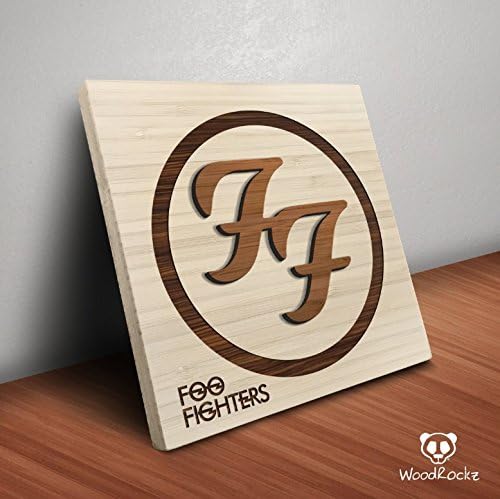 Foo Fighters Inspired Bamboo Wall Decor - Fan Art Handmade Home Decoration - Perfect Gift Idea for Foo Fighters Fans - 8" x 8"