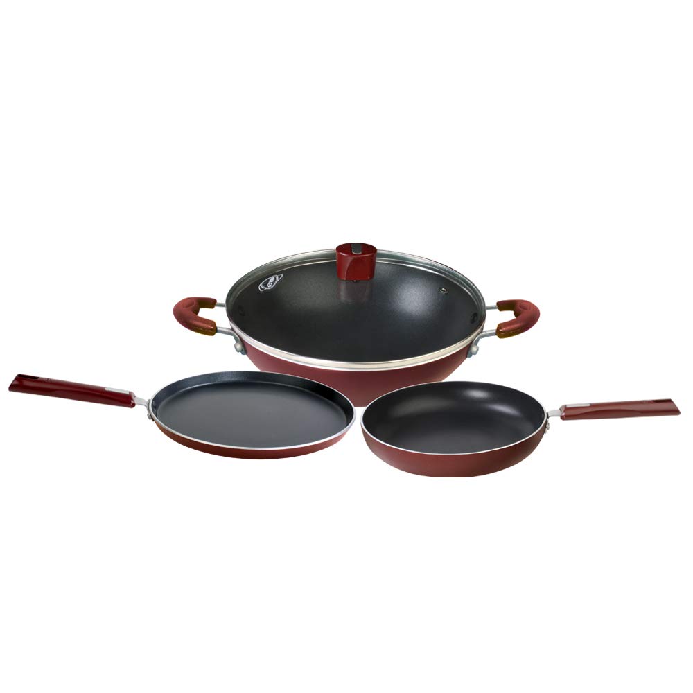 Buy Fry pan,Kadai,Tawa Non Stick & Induction cook wear Flat Tawa, Fry