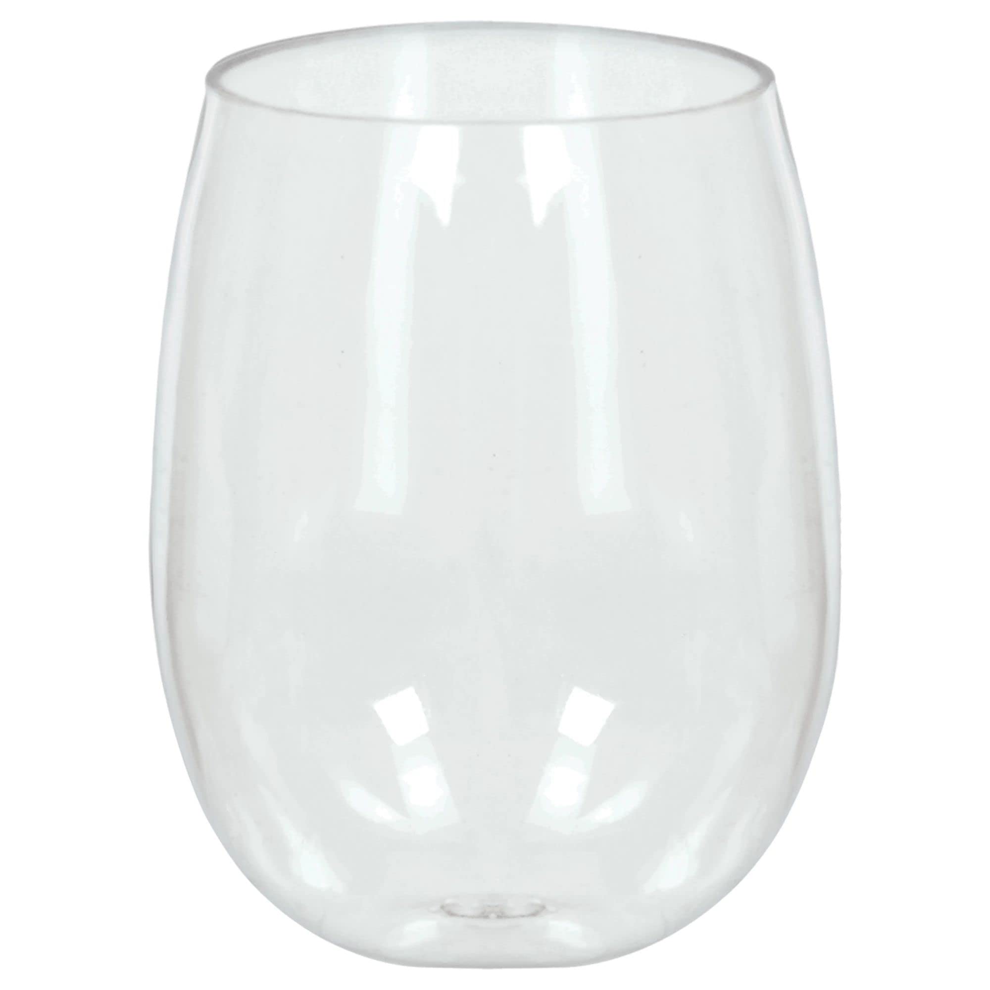 Amscan 350598 Wine-12 oz. | 55 cm | Clear | 20 Pcs. Stemless Wine