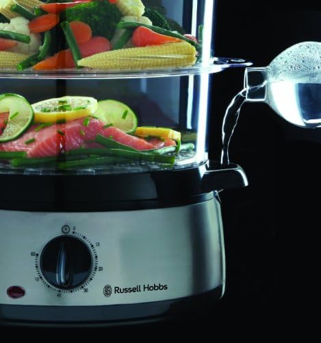 Russell Hobbs Cuiseur Vapeur 9L Programmable Minuteur, Cuisson Légumes, Riz, Œufs - 19270-56 - Cuisine A Vivre Russell Hobbs Cuiseur Vapeur 9L Programmable Minuteur, Cuisson Légumes, Riz, Œufs - 19270-56