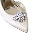 ELEGANTPARK AK Wedding Dress Clutch Double Rhinestones Flowers Silver Shoe Clips 2 Pcs
