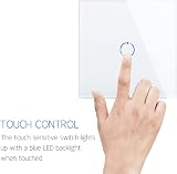 CNBINGO 2-Way Touch Light Switch 1-Gang Glass Panel LED Backlight 240V view 7
