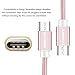 Amicool USB Type C Cable to USB 3.0 Cable Nylon Braided Sync Cord Combination (2-Pack 6ft/3ft) for Samsung Galaxy S8/S8 Plus, Nexus 6P/5X, Pixel XL, LG G5/V20,Apple Macbook and More (Rose Gold)