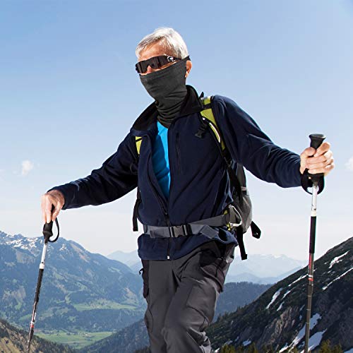 Neck Gaiter Bandana Ear Loops 2 Packs, UV Sun Protection Cool Face Cover Reusable Magic Scarf Balaclava for Men&Women Workout Yoga Running Hiking Motorcycle Cycling Ski