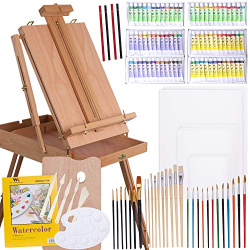 WA Portman Complete Paint Set with Professional Paint Easel for Adults