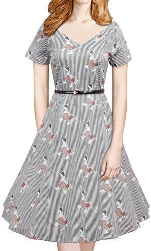 LUOUSE Audrey Hepburn 1950s Vintage Rockabilly Dress